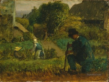 ジャン・フランソワ・ミレー Painting - 庭園の風景 バルビゾン 自然主義 リアリズム 農民 ジャン・フランソワ・ミレー